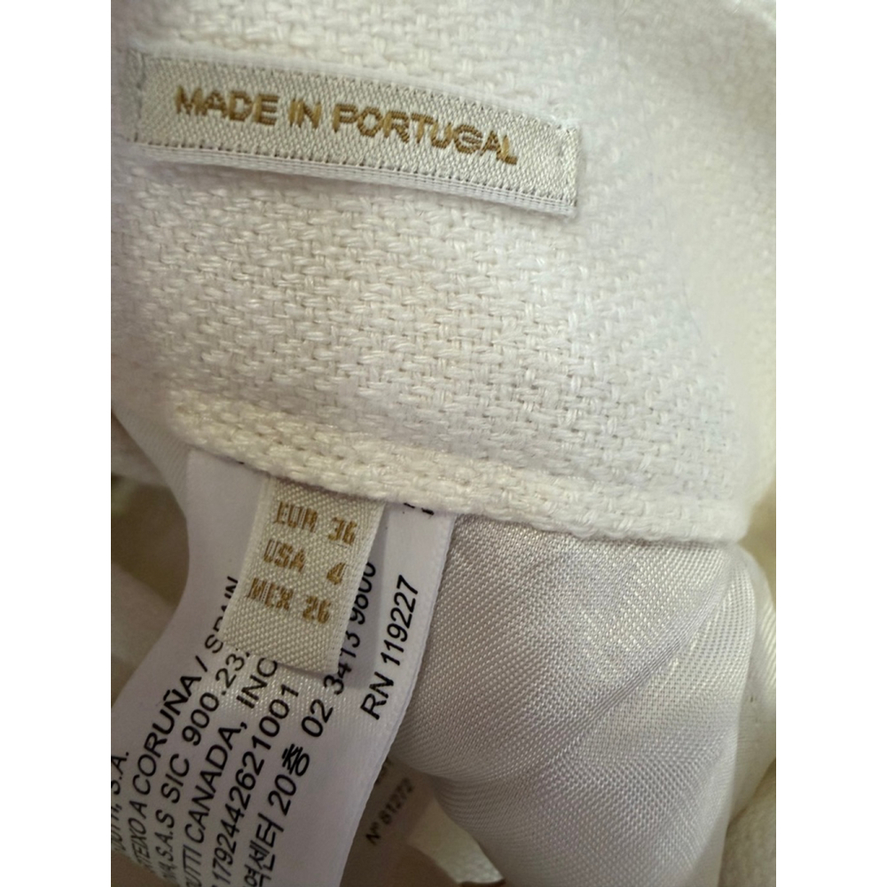 NWT Women's Massimo Dutti White Linen Trousers Size 4 - Picture 6 of 13